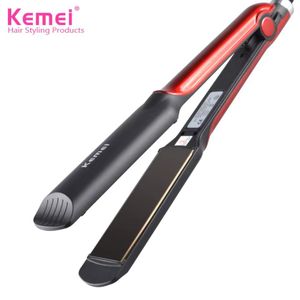 Kemei مكواة فرد الشعر الرطبة والجافة، لوح تصفيف ساخن بدرجة حرارة 220 درجة مئوية