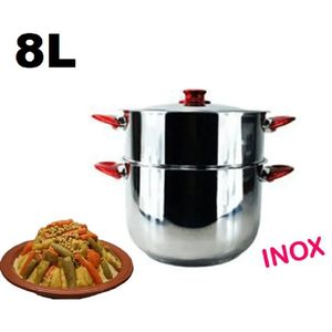 Couscoussier en Inox Élégance et Performance Culinaire 8L