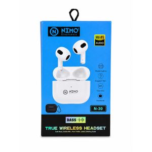 IMO Écouteurs Bluetooth Sans Fil N-30 – Hi-Fi Audio – Blanc
