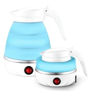 غلاية كهربائية قابلة للطي مصنوعة من السيليكون الغذائي، غلاية كهربائية محمولة قابلة للجمع والفرد، ألة تسخين سريع 0.6 لتر