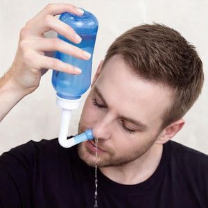 Bouteille de Lavage du Nez 300ml – Nettoyeur de Sinus avec Valve de Contrôle & Embout 60°