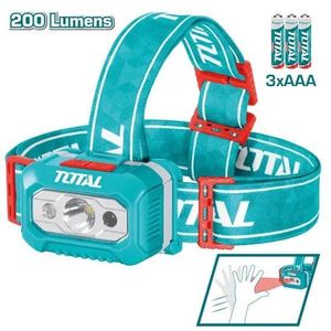 TOTAL Lampe Frontale LED - Éclairage Puissant - Bandeau Ajustable - Idéale Bricolage et Camping