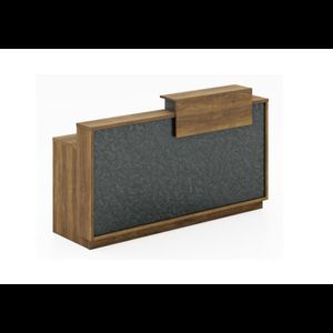 Kitea Comptoir De Réception Start Pro 180 Cm - Noyer/Gris