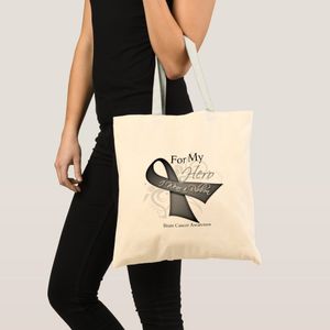 Tote bag for my hero I wear brain cancer of Unique, haute qualité