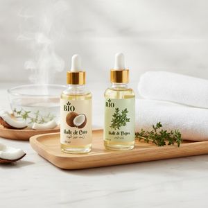 Bio Huile de Coco 50 ml et Huile de thym 50 ml naturel routine beauté
