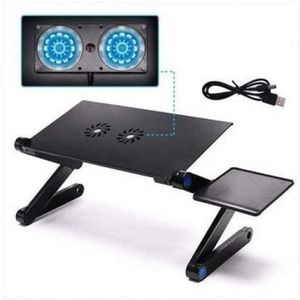 Table d'ordinateur portable, Pliable, Support Souris, Double Ventilateurs