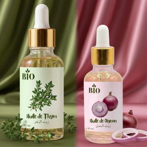 Bio Pack x2 Huile thym 50 ml et Huile de Oignon 30 ml qualité premium