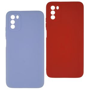 Pack 2 Pochettes silicone pour POCO M3 Rouge - Violet clair 
