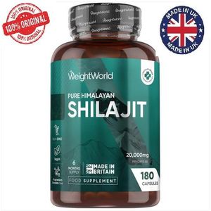 WeightWorld Shilajit Pur de l'Himalaya 20 000 mg  180 gélules Fabriqué en Angleterre U Formule authentique hautement dosée