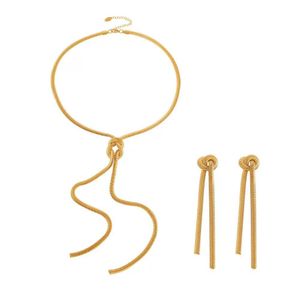 Clémentine Paris Ensemble de bijoux de luxe pour femme doré plaqué or Idée cadeau Nœud d'Or EGO070