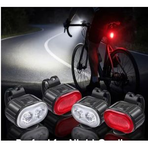 Kit 2 Lampes LED pour Vélo – 1 Feu Avant + 1 Feu Arrière Rechargeables USB