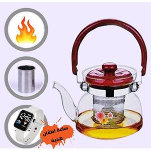 pack Théière en verre résistant à la chaleur avec infuseur