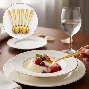 Lot de 6 mini-cuillères en acier inoxydable pour café et thé, décoratives et pratiques