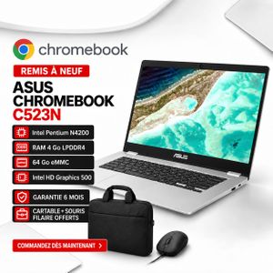 Renewed دفتر محمول Chromebook CX1500CNA - 15.6 بوصة FHD - سيليرون N3350 - 4 جيجابايت رام - 64 جيجابايت eMMC - نظام التشغيل Chrome - لوحة مفاتيح AZERTY - ضمان ستة أشهر - مجدد