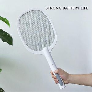 Raquette anti-moustiques électrique 2 en 1, 3000V LED Rechargeable par USB