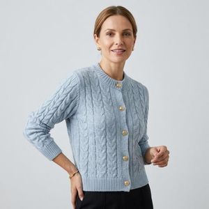 Defacto Cardigan Femme coupe regular en acrylique - Gris - C9044AX