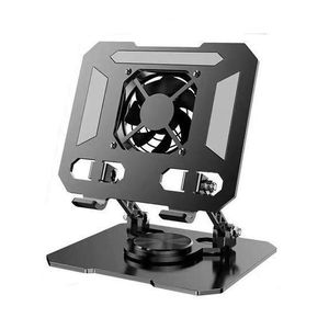 Support Métallique Pliable pour PC Portable & Tablette – Réglable avec Ventilateur refroidisseur (multicouleur aléatoire)