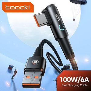 Toocki USB C Câble 90 Degrés Pour OPPO 100W Cordon De Charge Rapide Pour L'honneur Huawei Oneplus Realme 2 METRE