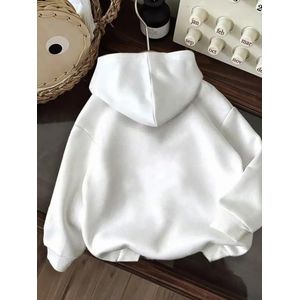 1pc Sweat à capuche élégant et chaud pour femmes, style Y2K, motif sourire cartoon, design langue rouge, manches longues, haut décontracté sportif, jeune et énergique, automne/hiver