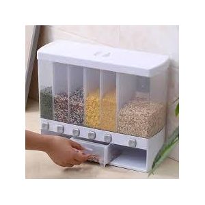 Distributeur mural de céréales - 6 compartiments - Hermétique - Pratique - Design compact