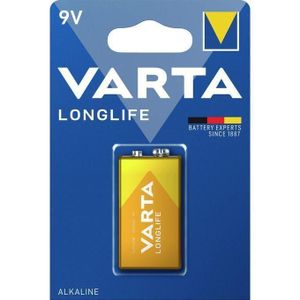 VARTA Longlife AlKaline Batterie 9V 6LR61 // Blister 1x Pile Alcaline 9 volt