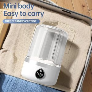 Machine à Laver Portable Sans Fil 1.5L, Mini Lave Linge USB Rechargeable, Automatique et Silencieuse, Spéciale Sous Vêtements et Chaussettes, Panier Intégré LED