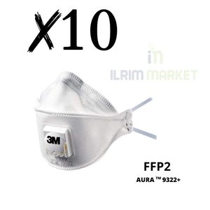 Paquet de 10 Masques antipoussières 3M 9322+ FFP2 avec soupape