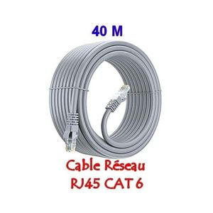 Câble Ethernet Cat 6, 40 mètres, Haute Performance