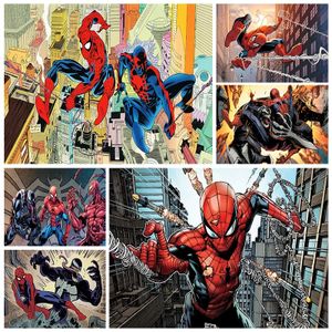 12 poster A5 Diy Painting by Numbers Disney Marvel Heroo Spiderman