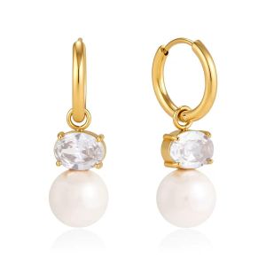 Clémentine Paris Boucles d'oreilles de luxe pour femme plaqué or Aura Solstice OGN166