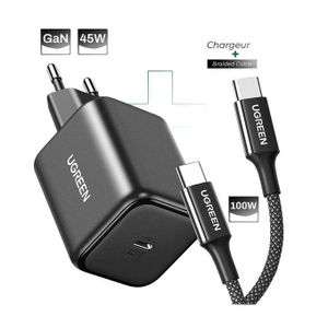 Ugreen GaN 45W Chargeur rapide USB-C + Câble 100w
