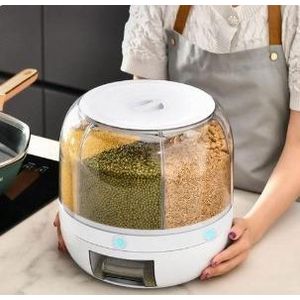 Distributeur de Céréales Rotatif à 360° – Organisateur de Grains et Légumineuses Multi-Compartiments