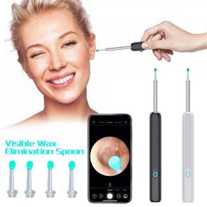 Nettoyeur d'Oreille Connecté avec Caméra HD – Otoscope Sans Fil WiFi Intelligent, Cure-Oreille Lumineux LED Pro pour Enfants & Adultes – Édition Médicale Premium (Compatible iOS & Android - Noir / Blanc Premium)