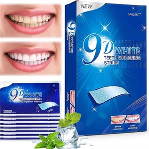 Teeth Whitening  14 Paires (28 Pièces) Bandes de Blanchiment Dentaire 9D Pro-Grade – Élimination des Taches Café, Vin & Tabac, Résultats Rapides, Doux pour Dents Sensibles