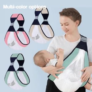 Sangle Porte-Bébé Mono-Épaule Isotherme et Respirant - Écharpe de Portage Ergonomique en Tissu Filet avec Boucle Ajustable - Couleur Aléatoire