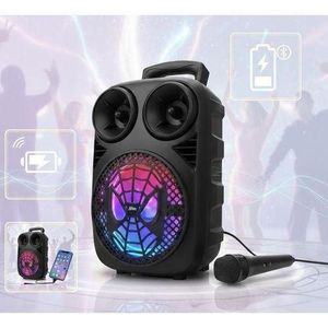 Haut-Parleur Bluetooth Portable Puissant – Enceinte Sans Fil avec Bass Boost, Son 360°, LED RGB, Batterie Rechargeable – Idéal pour Maison, Fête, Camping