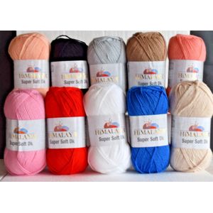 Himalaya 10 PCS laine SUPER SOFT DK Orange jaune fil crochet