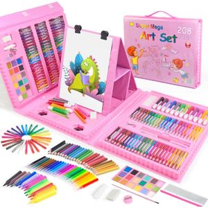 Coffret d'art et kit de dessin MSGH Super Mega avec crayons, pastels à l'huile et crayons de couleur, cadeau de luxe, 208 pièces (Super Mega Art Set )