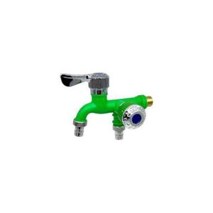 Double robinet pour salle de bain, jardin et lave-linge