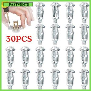 30PCS Écrous à Pétales Métalliques M4 avec Vis - Écrous Papillon pour Meubles, Armoires, Charnières et Fixations Bois