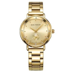MINI FOCUS Montre Femme - Luxe Full Gold Pur & Cadran Prestige à Petite Seconde