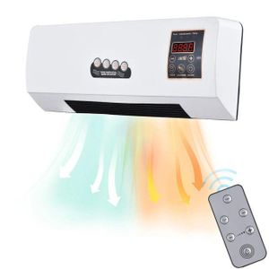 Chauffage mural électrique 2 en 1 air chaud/froid, chauffage rapide PTC, ventilateur mural avec télécommande et minuterie, appareil salle de bain maison