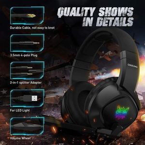 Onikuma Casque de jeu Gamer Compatible pour PS4/ordinateur//tablette/téléphone  portable à prix pas cher