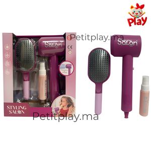 Kit Beauté Enfant 3 en 1 – Sèche-Cheveux, Brosse et Accessoires Coiffure Fille