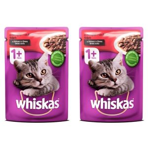 Whiskas Sachet Alimentaire pour Chat - Saveur Bœuf - Pour Chat Adulte 1+ ans - 85 G - Lot de 2