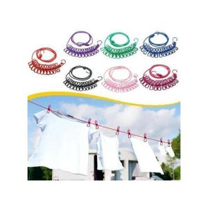 Cordon de Séchage pour Vêtements avec 12 Clips Inclus