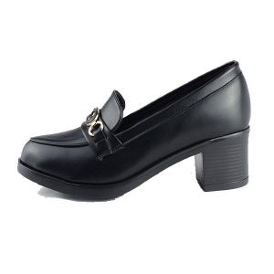 حذاء موكاسين، حذاء نسائي 0160-1 جلد أسود