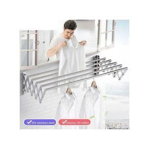 Sèche-Linge Étendoir Extensible Murale En Aluminium