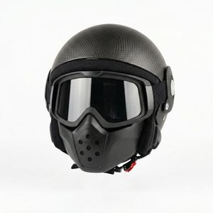 Shark Casque de Moto Urbain Style Carbone - Avec Masque Amovible et Lunettes de Protection Intégrées"