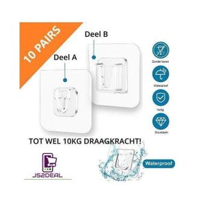 Crochets muraux adhésifs double face, 10 Pairs